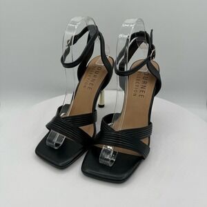 JOURNEE‎ ANNETT WOMENS SHOES W/ GOLD ACCENT HEELS SIZE 8 CLR BLACK/GOLD NWT